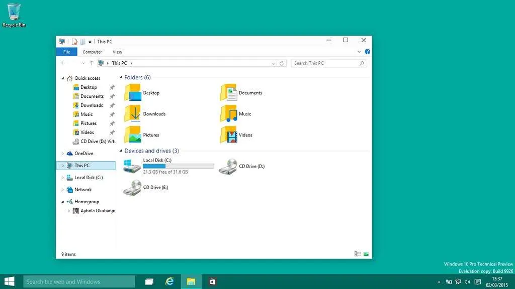 Windows 10 folder photo