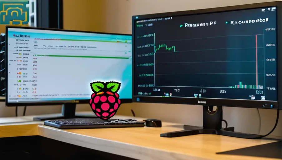 A Raspberry Pi computer connected to