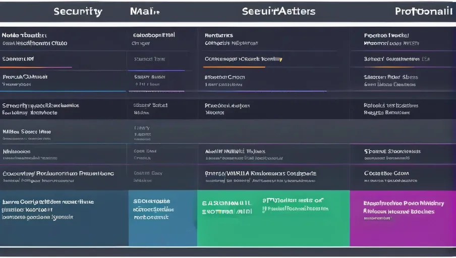 A colorful chart comparing the security