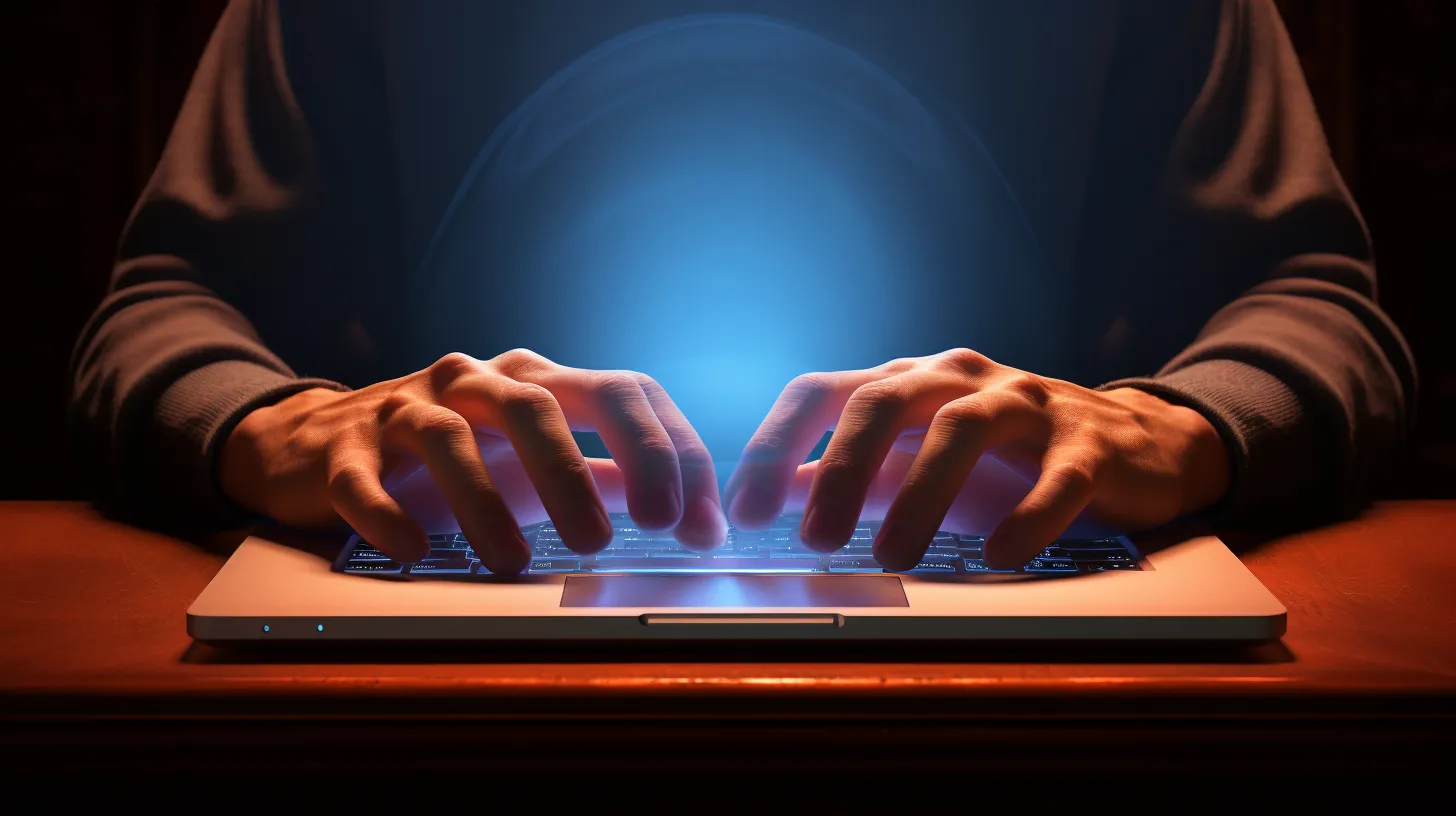 Tech Pappy | Who Is My Wife Messaging on Facebook? laptop screen reflecting in worried eyes v 52 ar 169