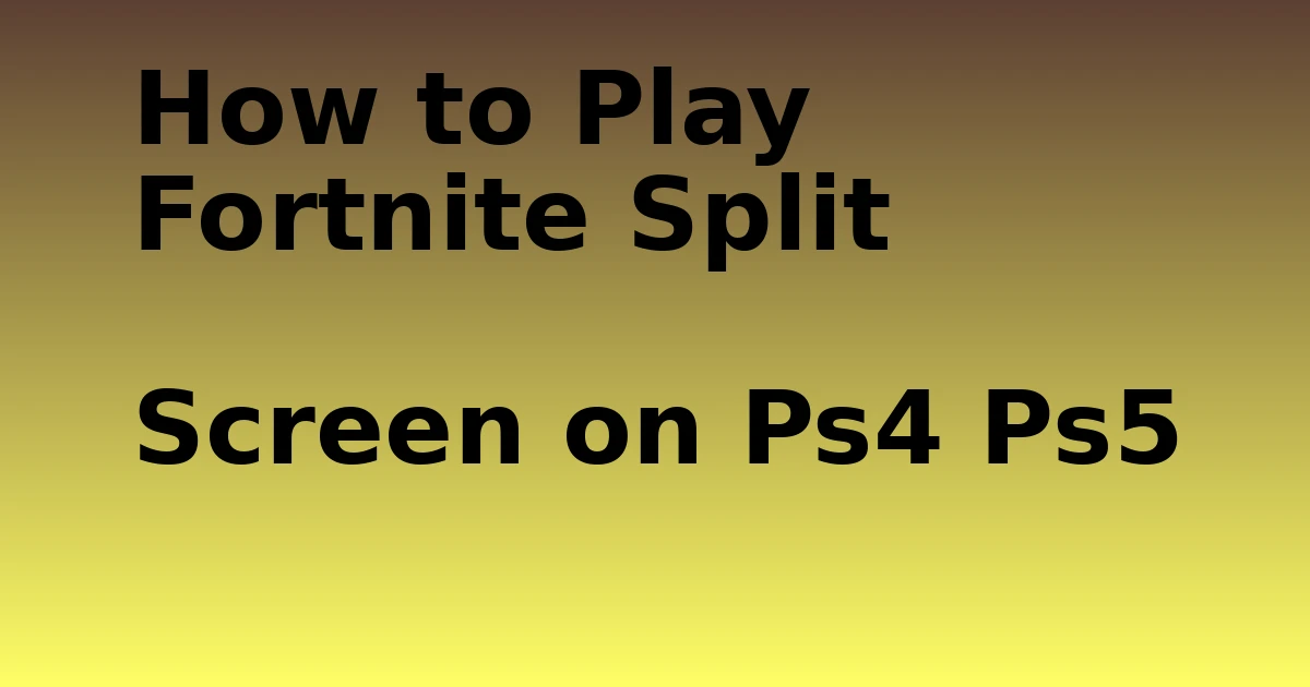 Tech Pappy|How to Play Fortnite Split Screen on Ps4 Ps5